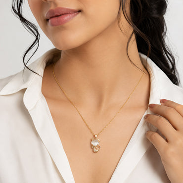 Rose Gold Cat Pendant Necklace
