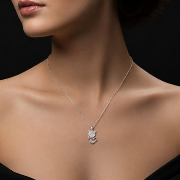 Silver Plated Cat Pendant Necklace