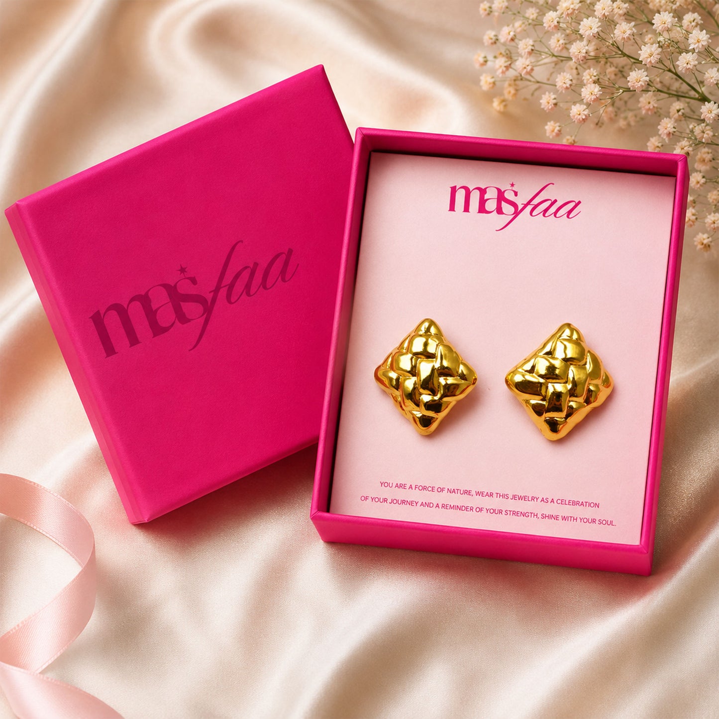 Lightweight gold plated stud earrings for office wear and gifting