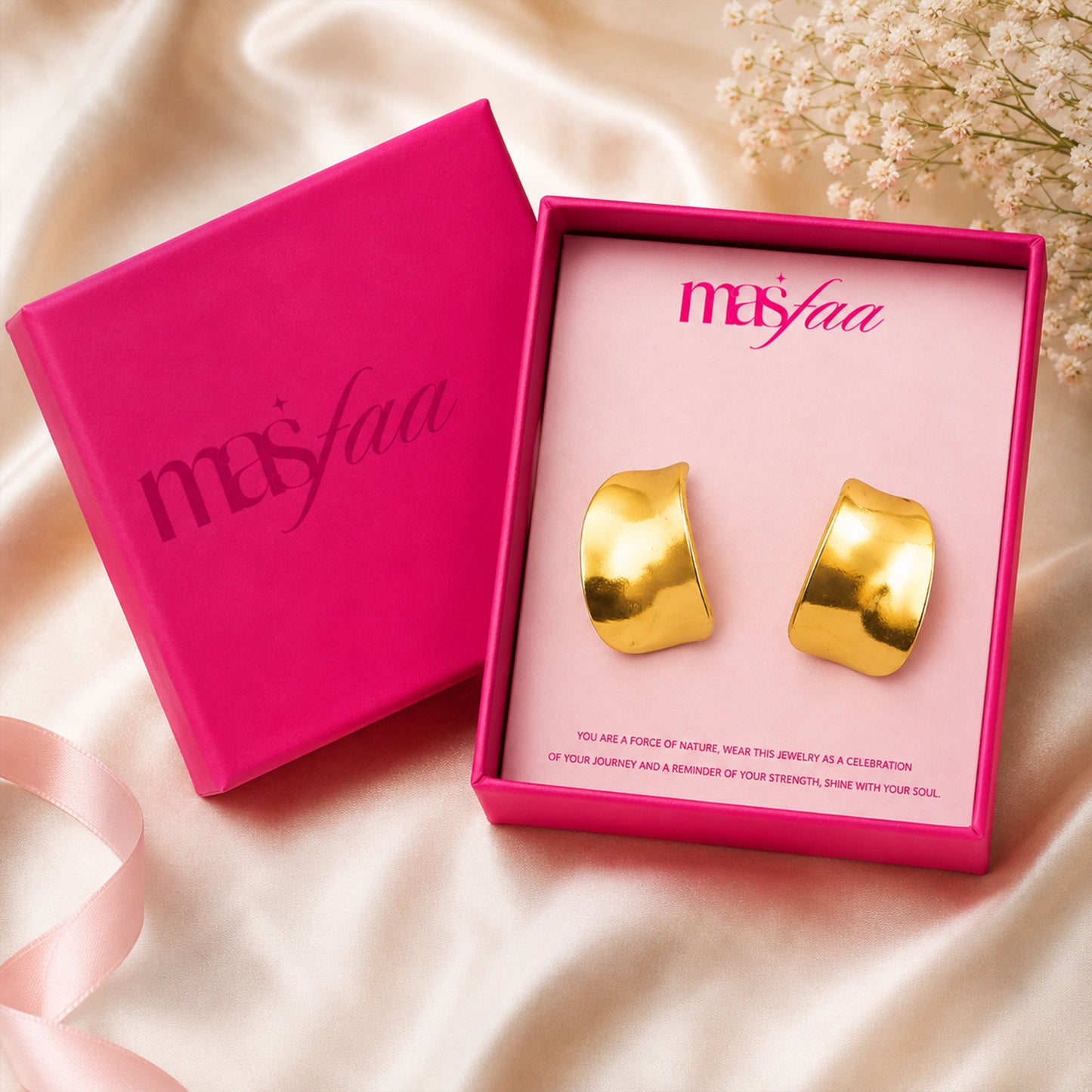 Gold Sculpted Curve Stud Earrings