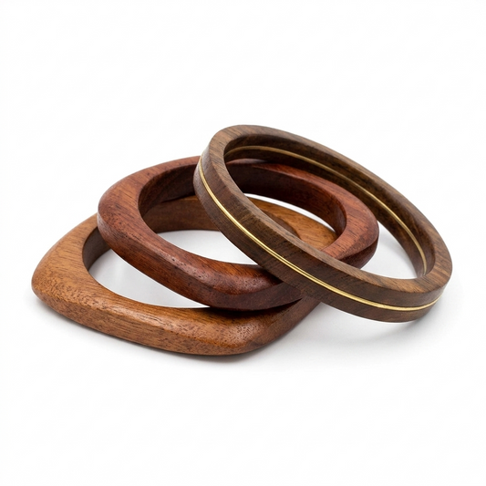 Handcrafted Wooden Bangles Set for Women