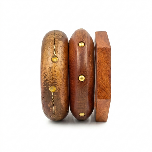Handcrafted Wooden Bangles Set for Women