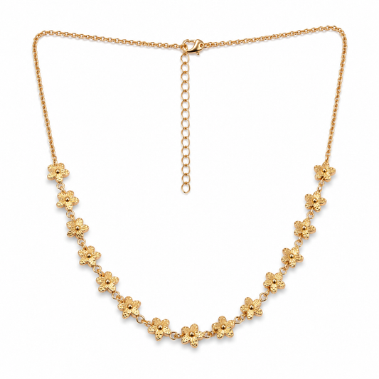 Gold Floral Chain Necklace