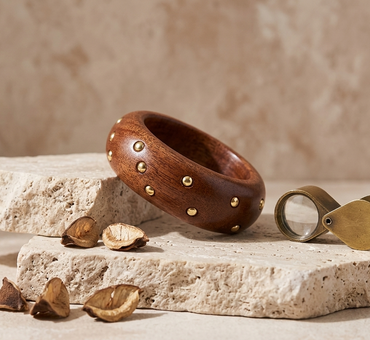Handcrafted Wooden Studded Bangle for Women