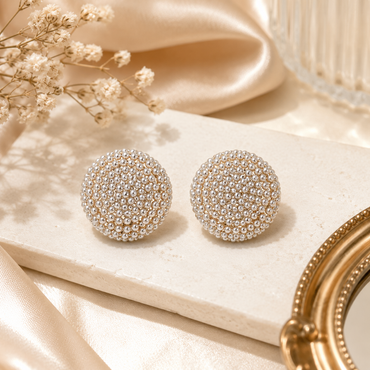 Classic Round Pearl Stud Earrings