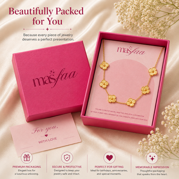 Gold Clover Charm Necklace for Women