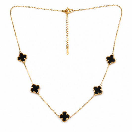 Black Clover Charm Necklace for Women