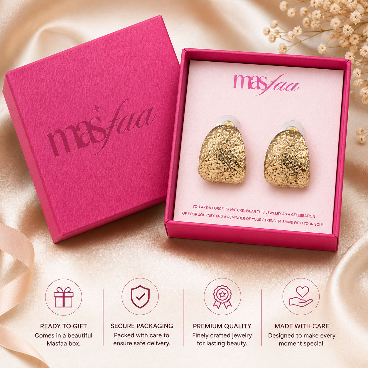 Gold Textured Metal Stud