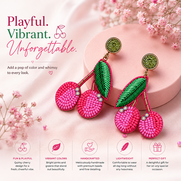 Cherry Drop Earrings for Women