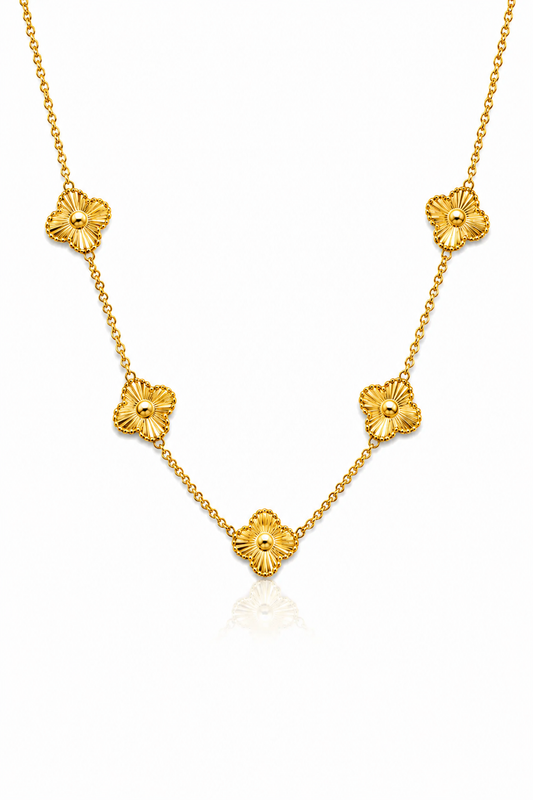 Gold Clover Charm Necklace for Women