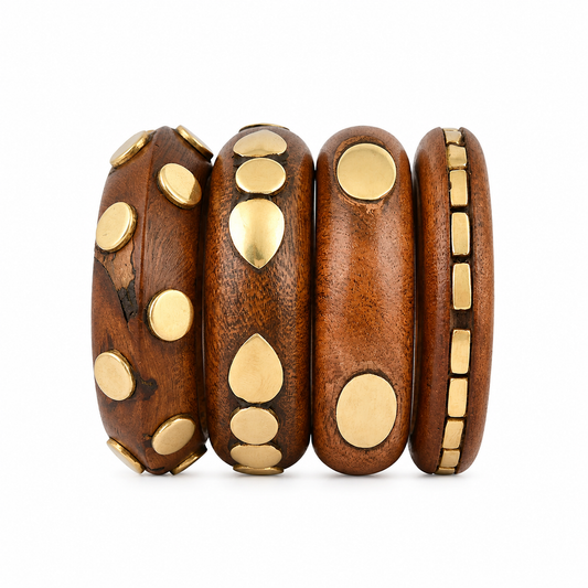Handcrafted Wooden Bangles Set of 4