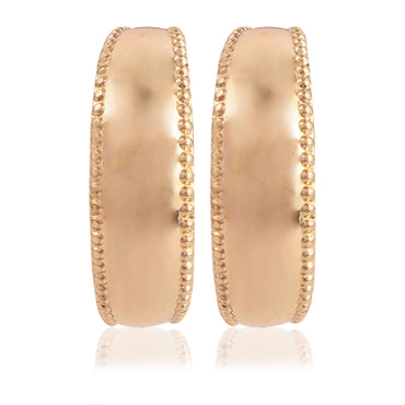 Dainty Beaded Edge Gold Huggie Hoops