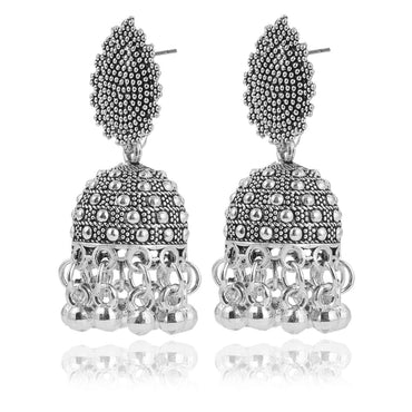 Heritage Oxidized Silver Jhumka Earrings