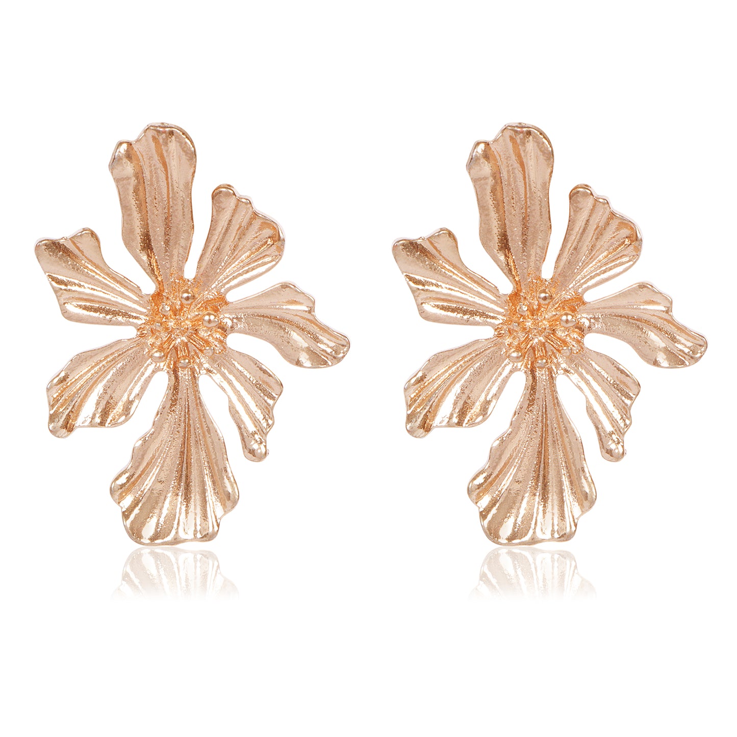 Metallic Petal Bloom Earrings