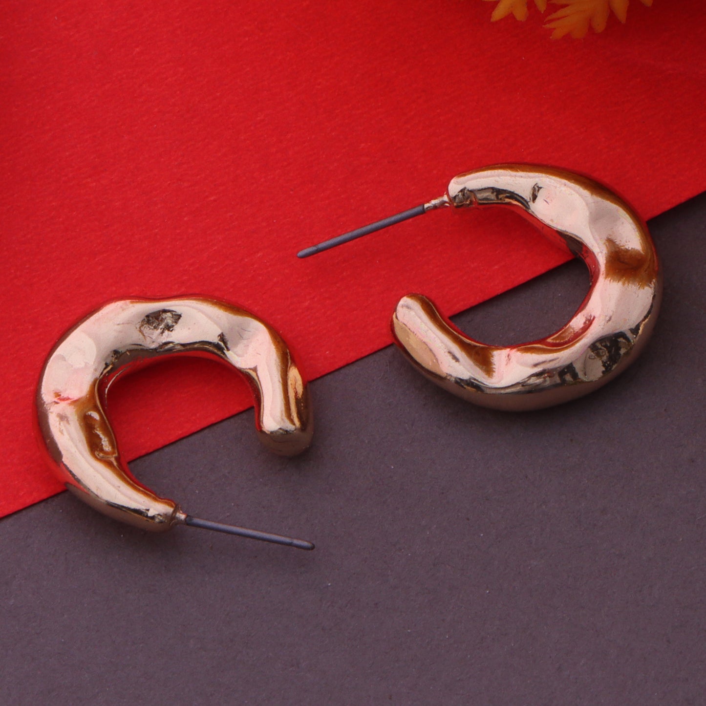 Golden Wave Hoop Earrings