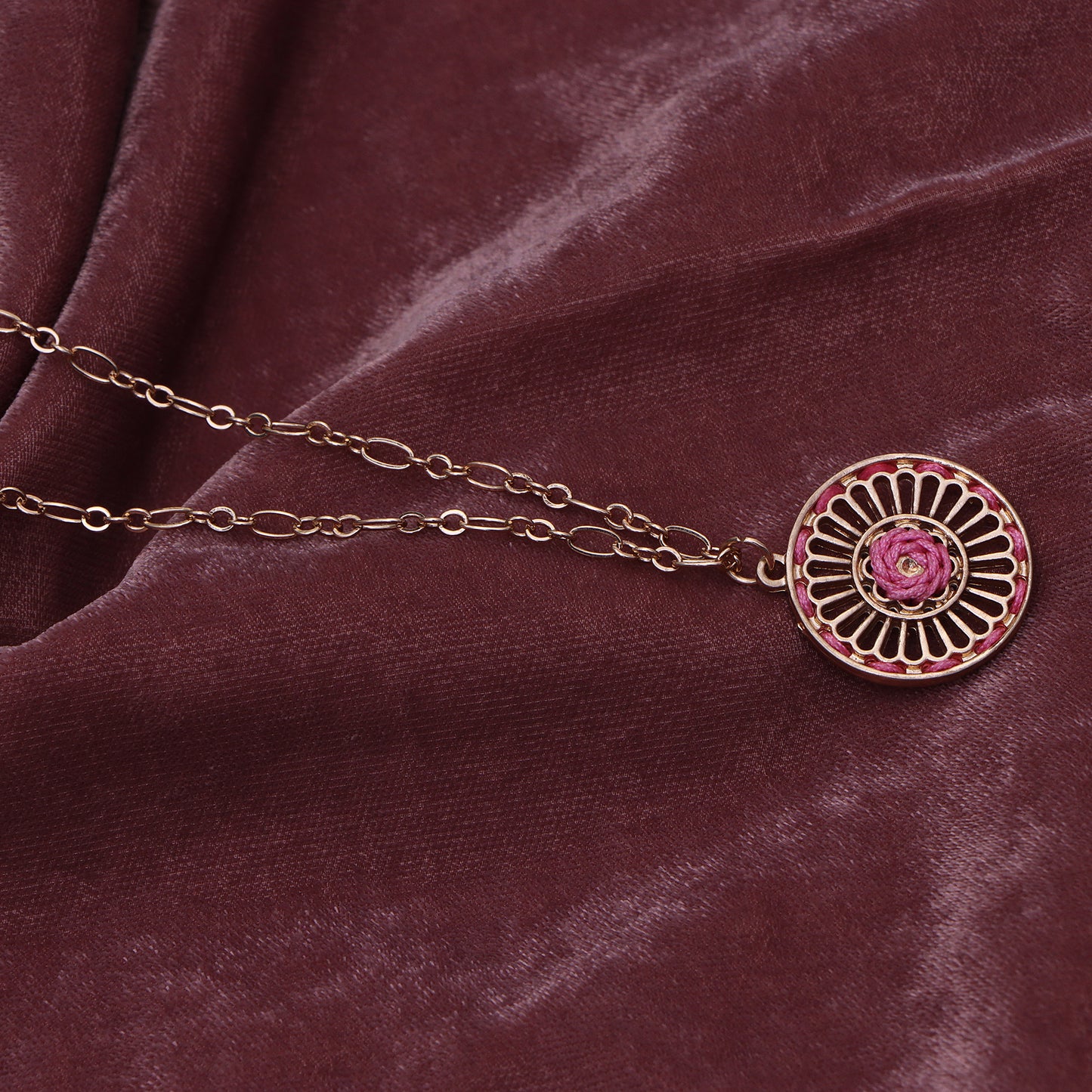 Pink Petal Charm Necklace