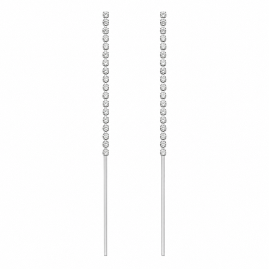 Minimalist Crystal Bar Drop Earrings for Women