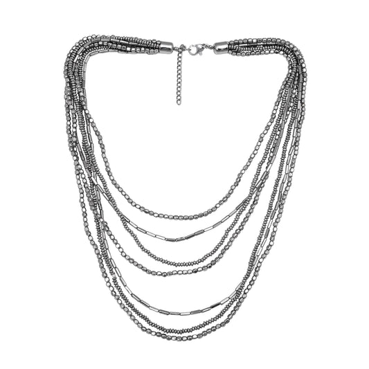 Bold Steel Layer Necklace