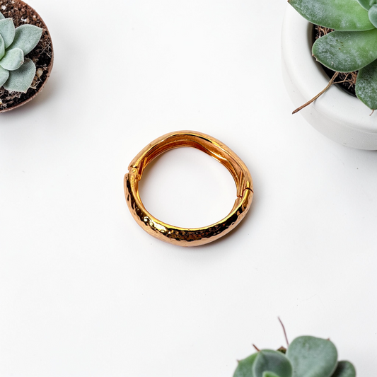 Gilded Ripple Hammered Bangle