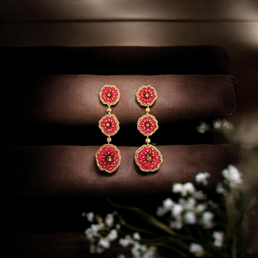 The Gul-Dasta Triple Drop Earrings