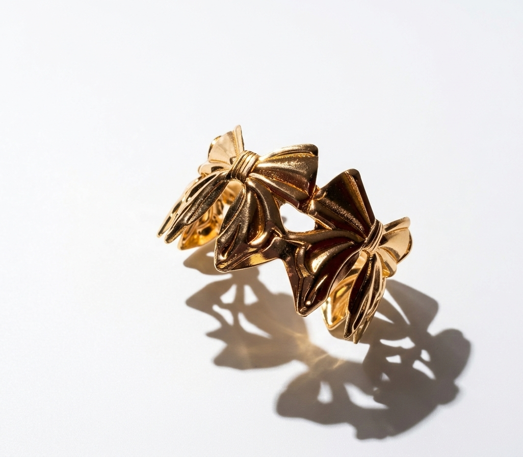 Gold Bow Design Cuff