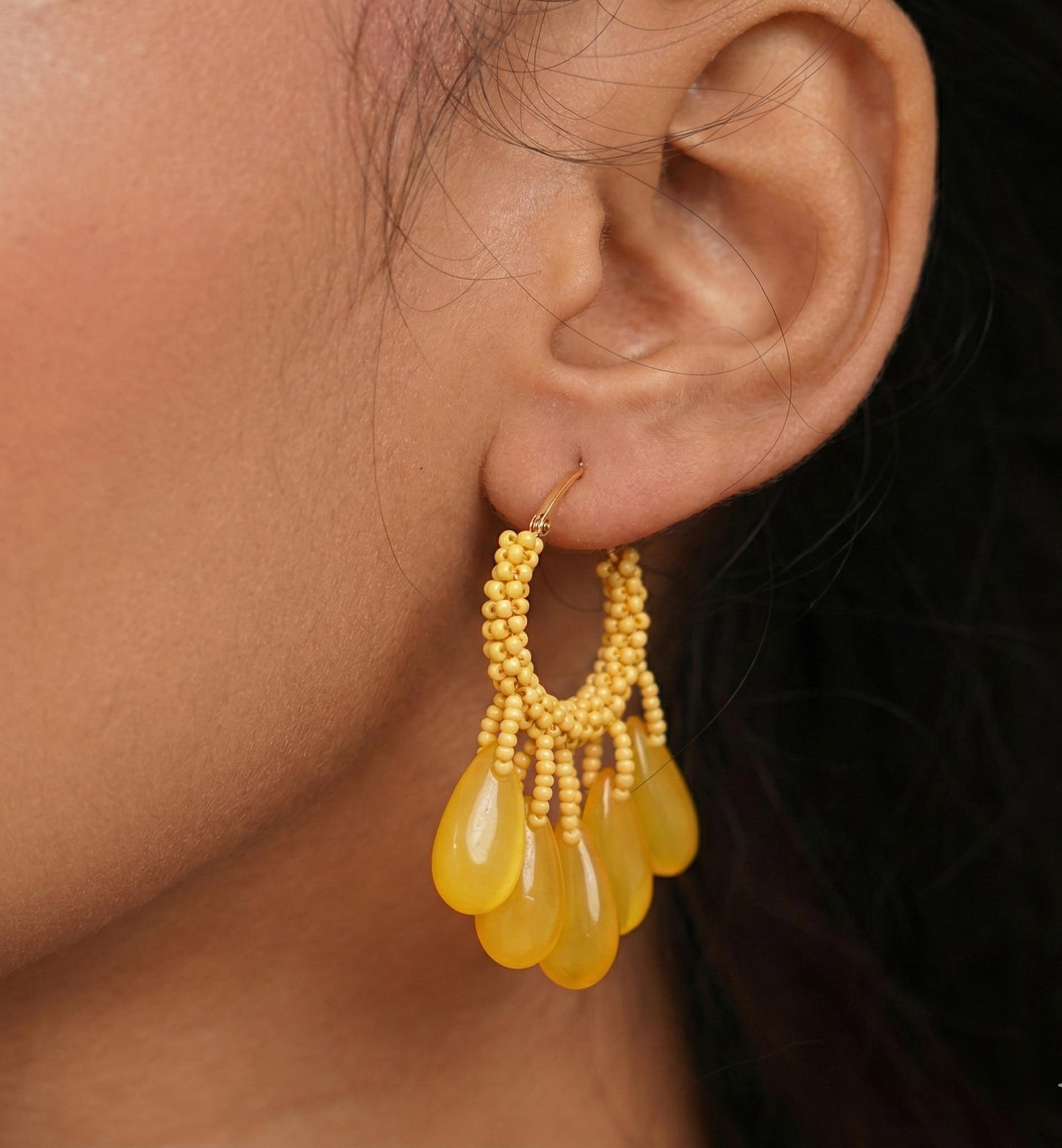 Sunshine Drop Hoop Earrings