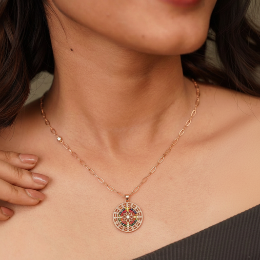 Rainbow Medallion Necklace