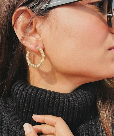 Crystal Weave Hoop Earrings