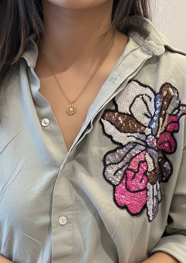 Floral Crystal Pendant