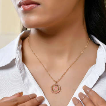 Pink Petal Charm Necklace