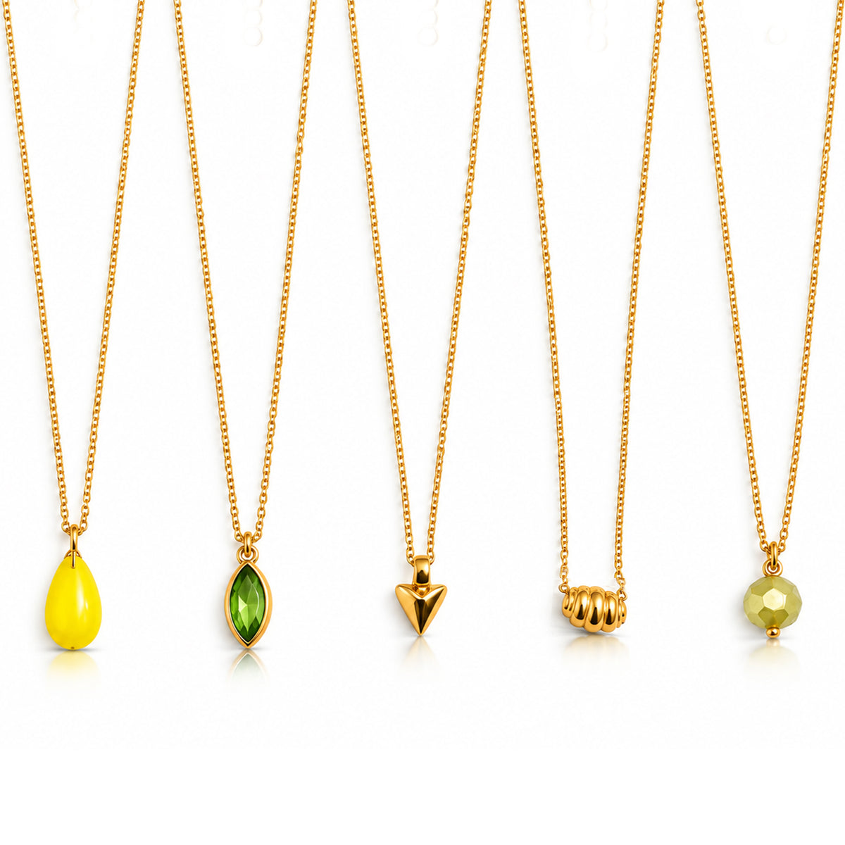 Masfaa Women's 5 Piece Assorted Pendant Necklace Set with Adjustable Chains