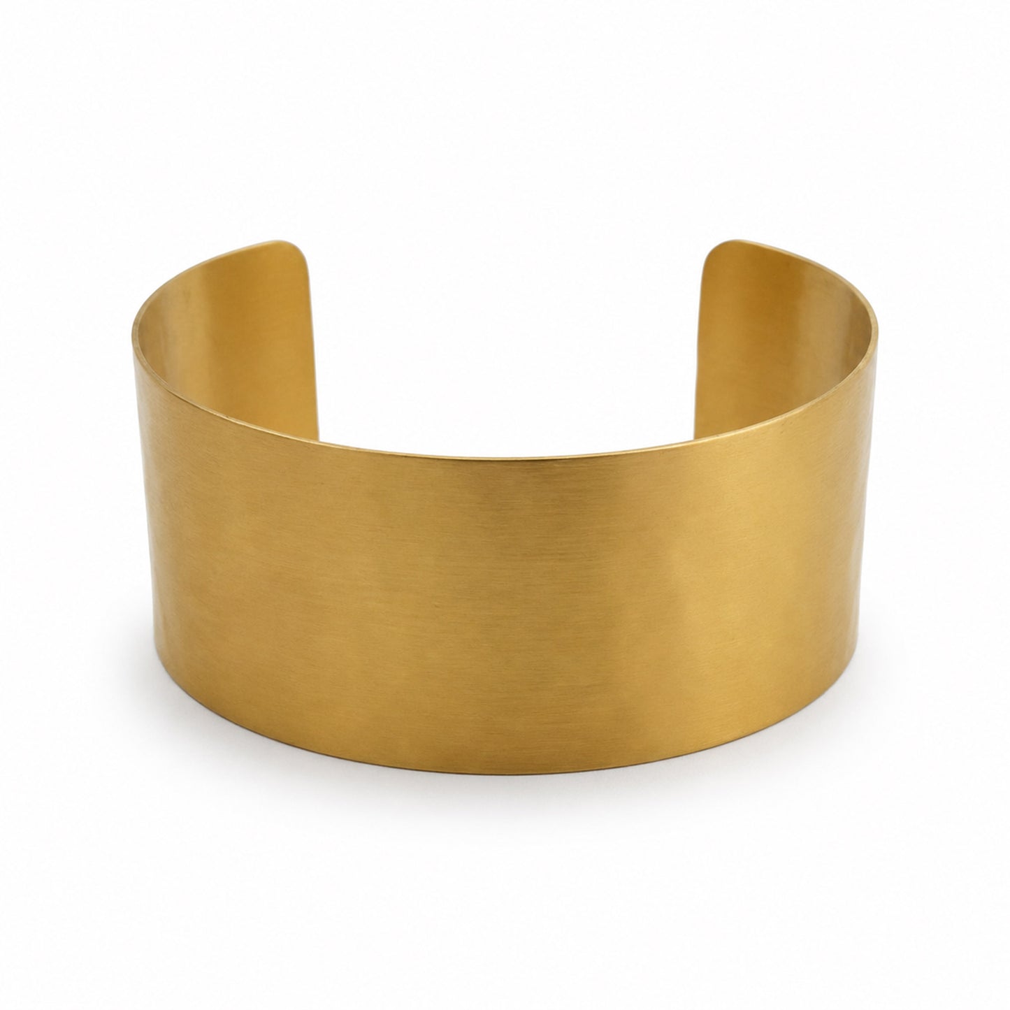 Gold Plain Wide Open Cuff Bracelet