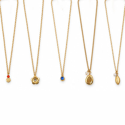 Masfaa Women's 5 Piece Assorted Pendant Necklace Set with Delicate Chains