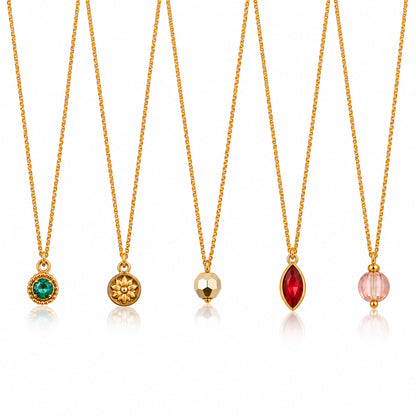 Masfaa Women's 5 Piece Pendant Necklace Set with Chains