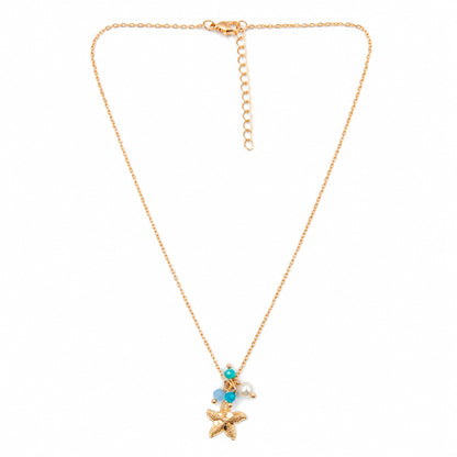 Lightweight gold plated starfish necklace for gifting and casual wear