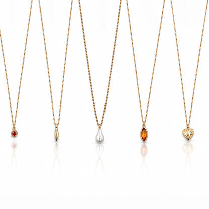 Masfaa Women's 5 Piece Assorted Pendant Necklace Set with Delicate Chains