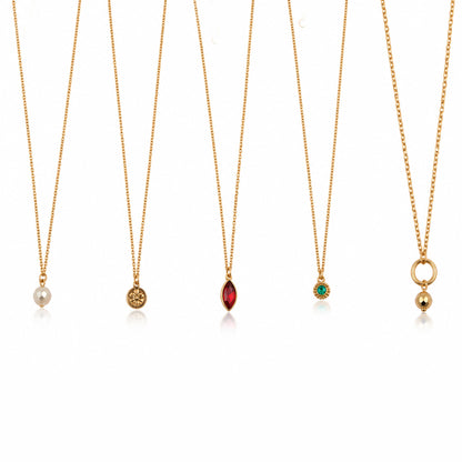 Masfaa Women's 5 Piece Assorted Pendant Necklace Set with Delicate Chains
