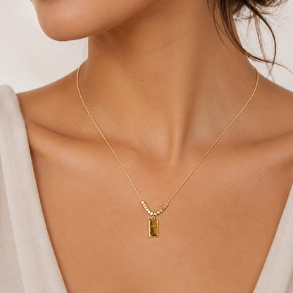 Gold Bar Pendant Necklace for Women