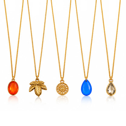 Masfaa Women's 5 Piece Assorted Pendant Necklace Set with Delicate Chains