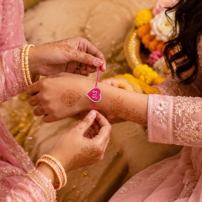 Cute heart rakhi for sister Raksha Bandhan celebration