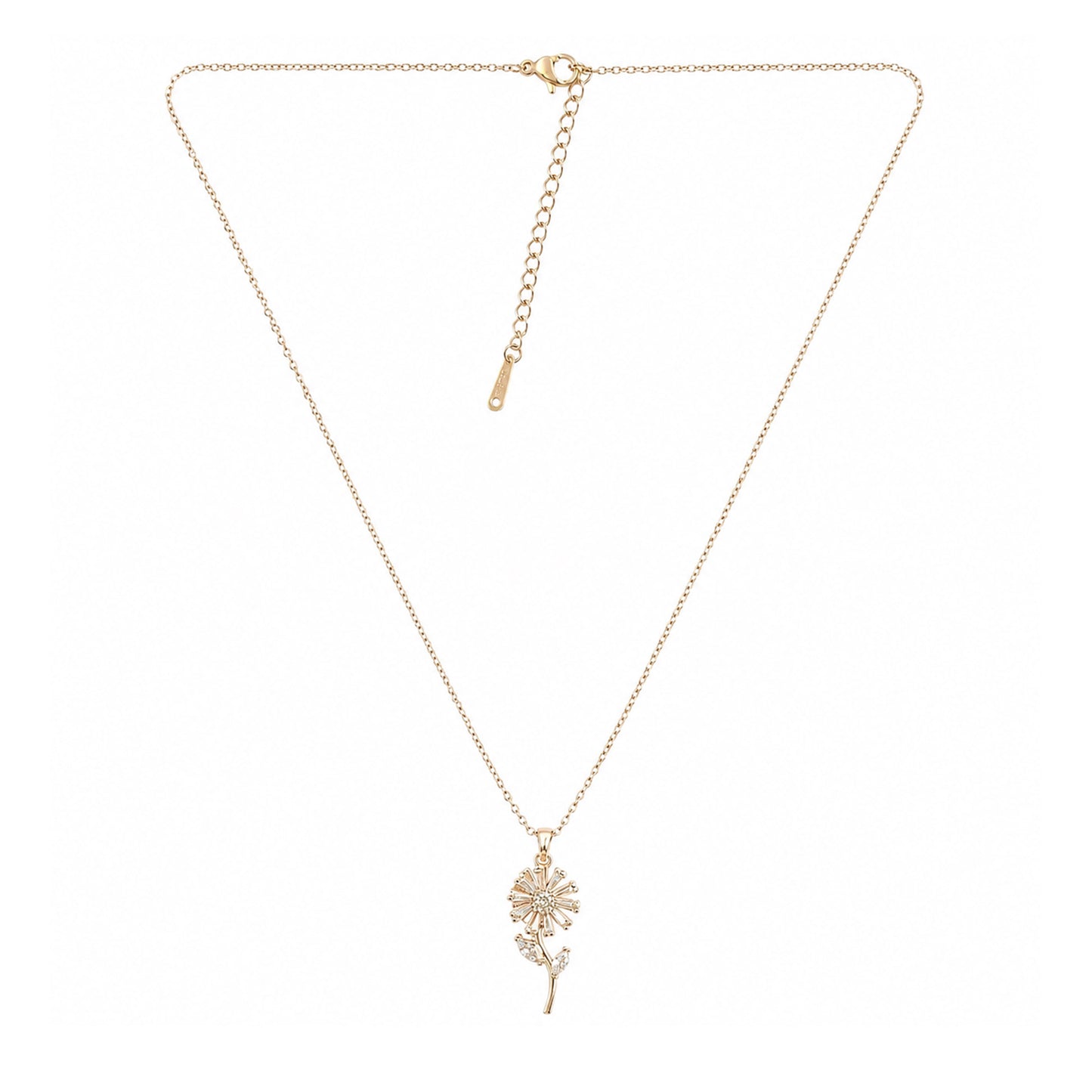 Gold Plated Floral Pendant Necklace