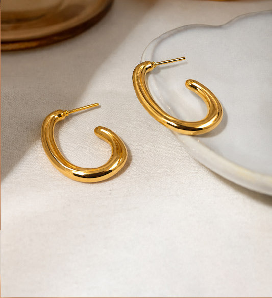Gold Minimal Hoop Earrings