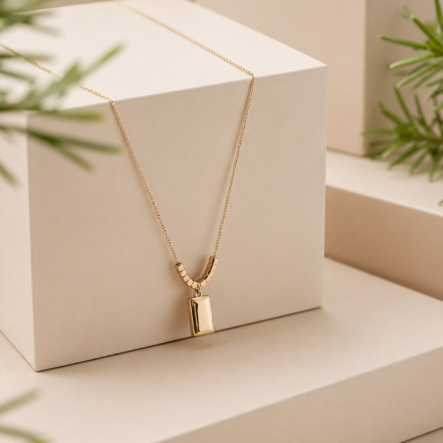 Gold Bar Pendant Necklace for Women