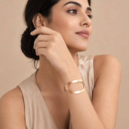 Rose Gold Cutout Open Cuff Bracelet