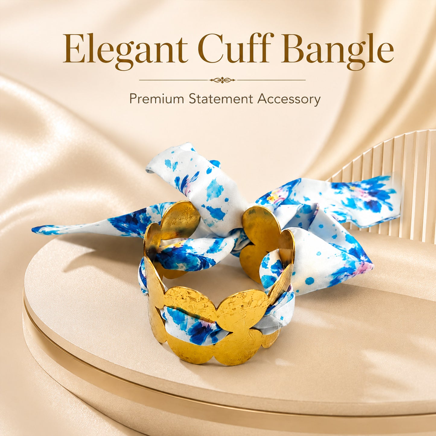 Gold Butterfly Fabric Tie Bracelet