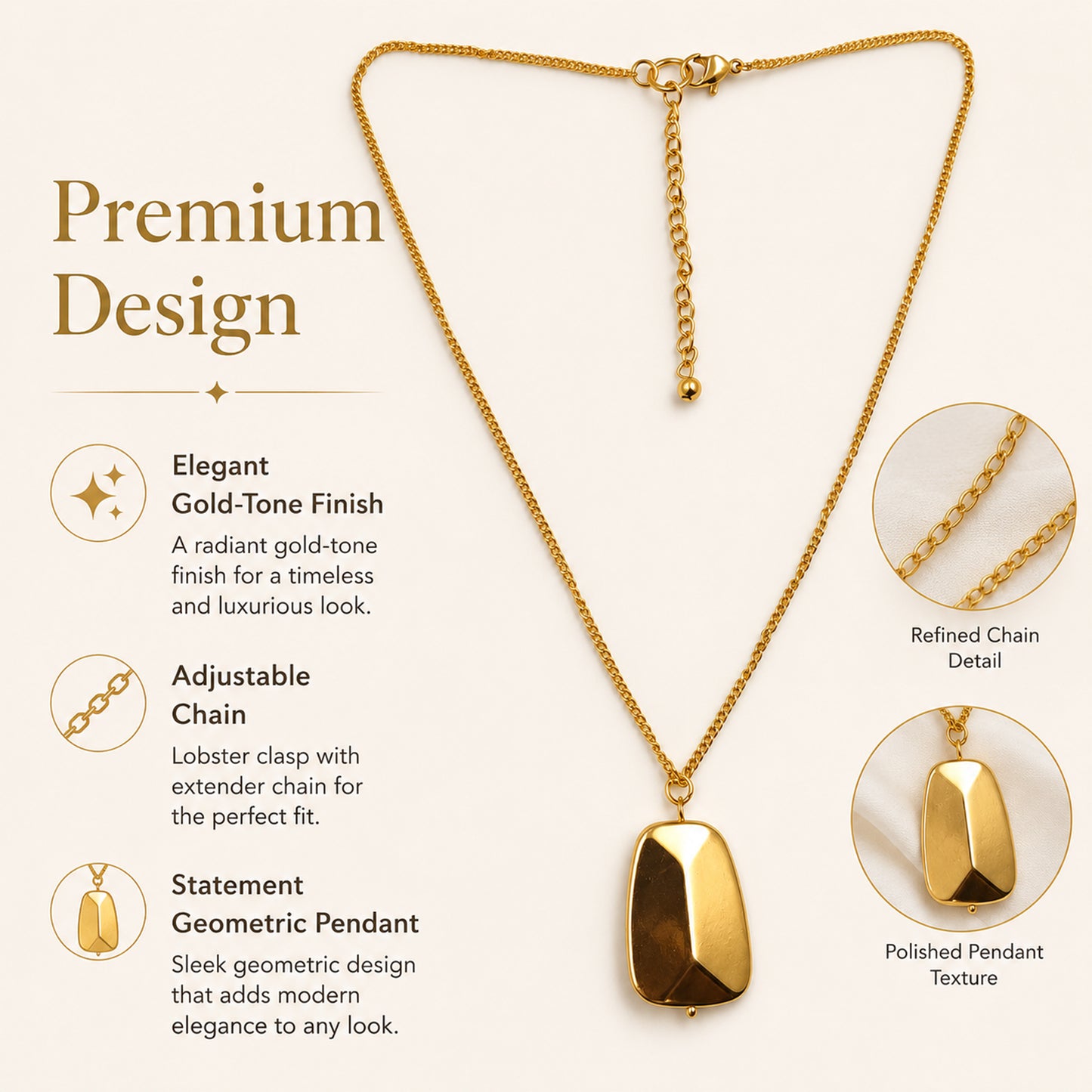 Minimal gold necklace styled as elegant fashion jewellery for women
