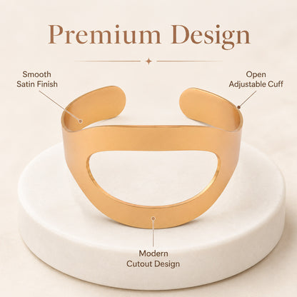 Rose Gold Cutout Open Cuff Bracelet