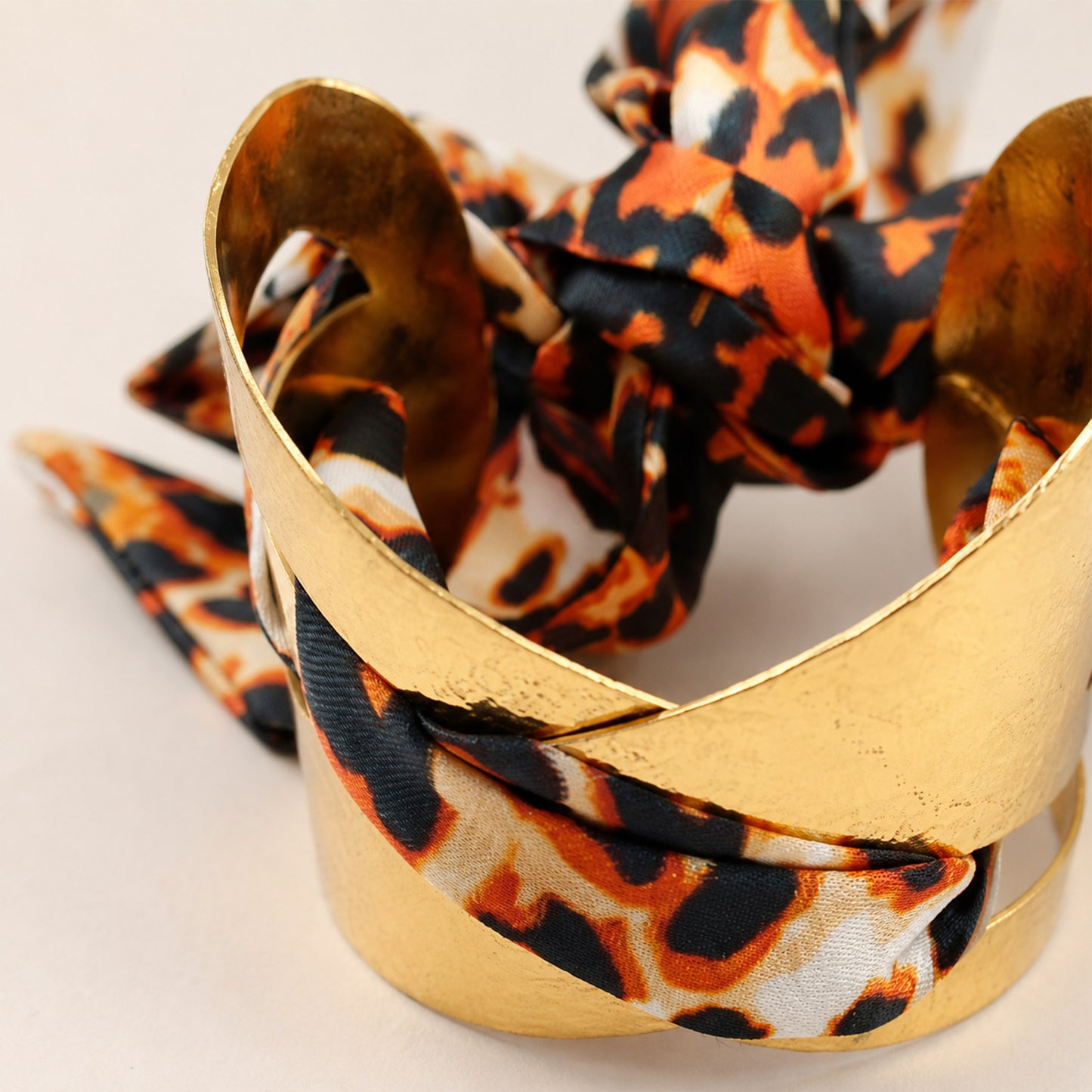 Animal Print Wrap Wide Open Cuff Bracelet