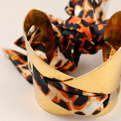 Animal Print Wrap Wide Open Cuff Bracelet