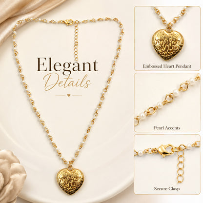 Lightweight gold plated heart pendant necklace for gifting